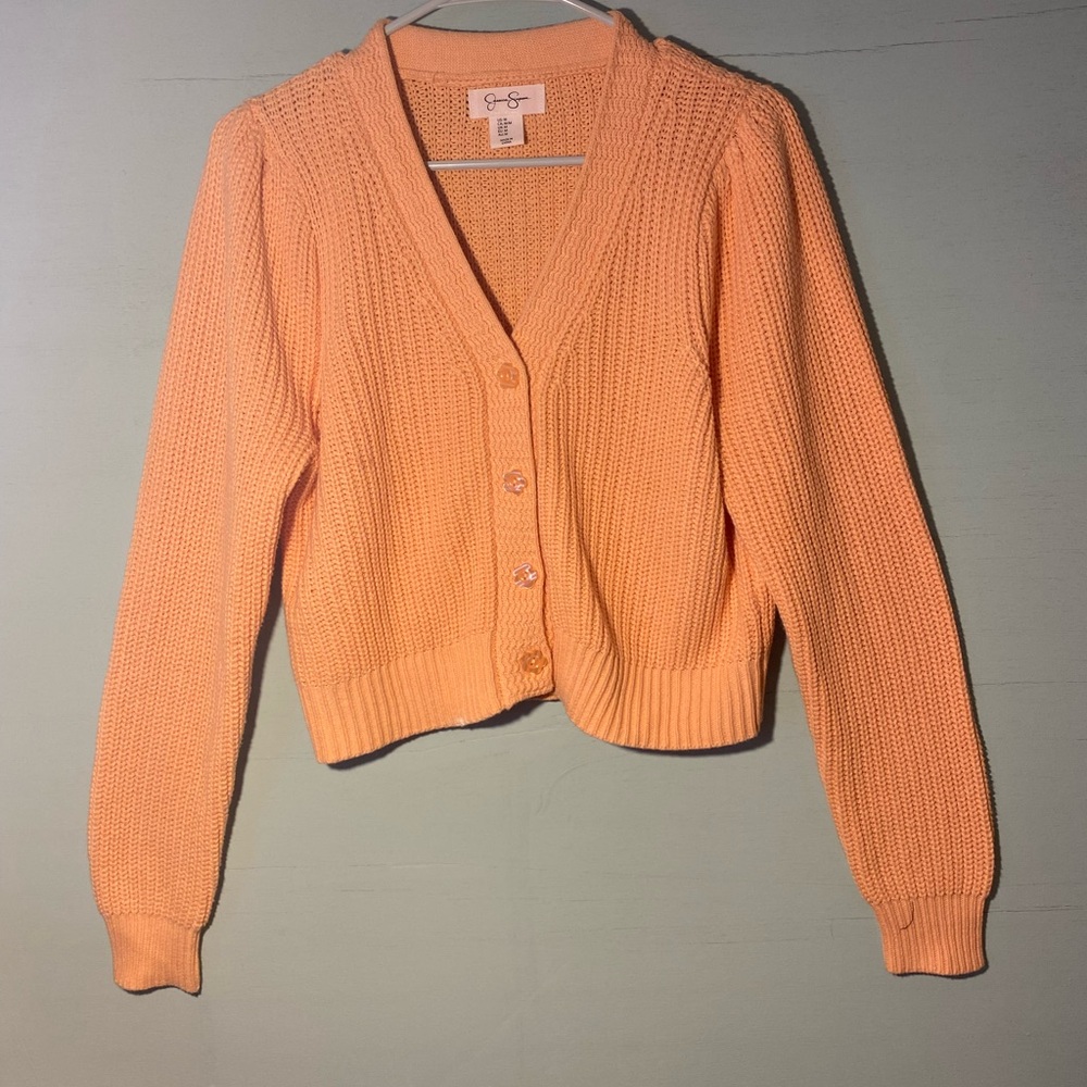 Jessica Simpson Orange Cardigan Sweater